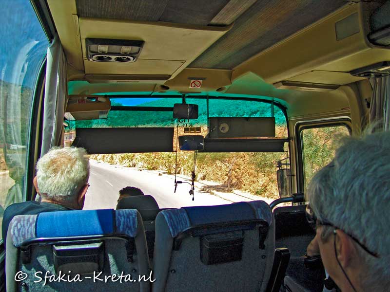 in the public bus in Crete