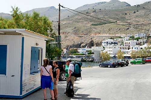 ferry ticket booth in Chora Sfakion