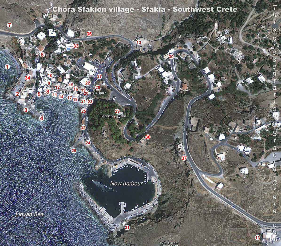 Map Chora Sfakion village