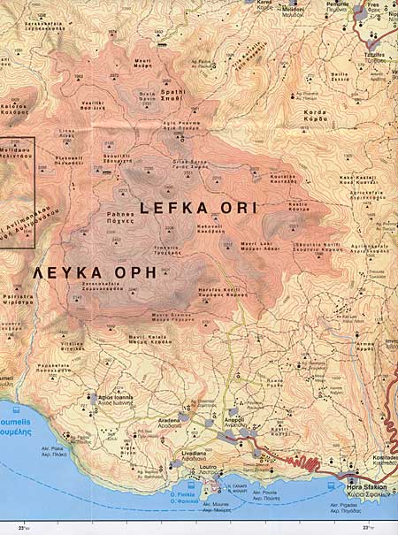 Map of the Sfakia area