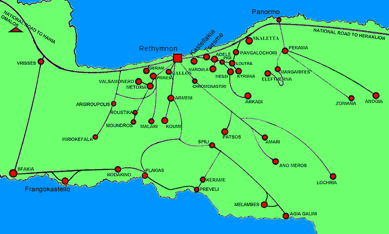 Bus connections central Crete