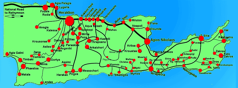 Bus connections east-Crete