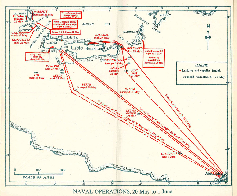 British naval operations around Crete