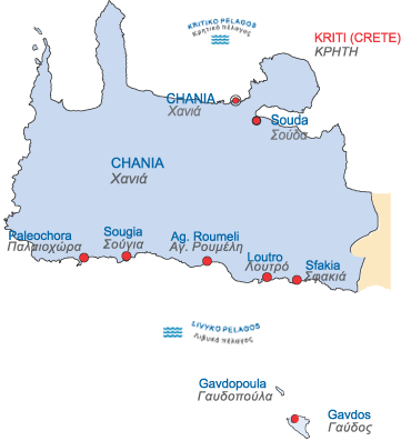 ferry connections of southwest Crete