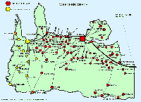 Map of the public bus connections in West Crete