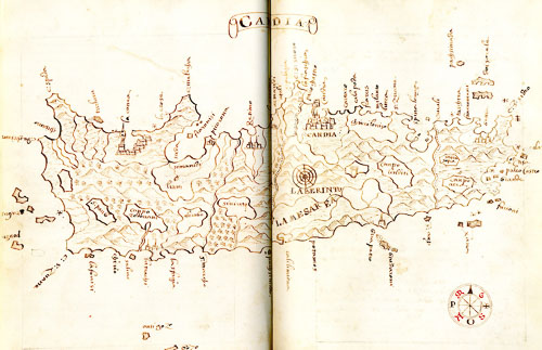 Map of Crete by Antonio Millo, 1591