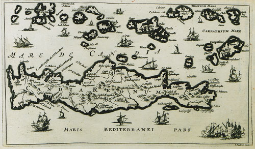 Map of Crete by Jacob Peeters, 1690