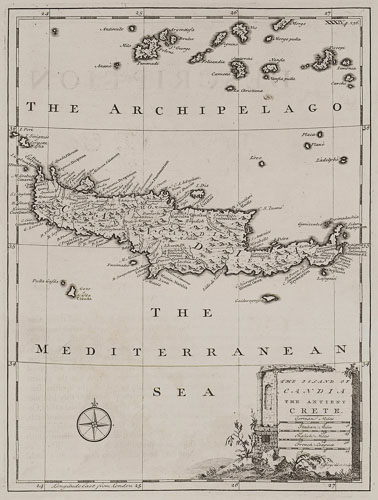 Map of Crete by Richard Pococke, 1745