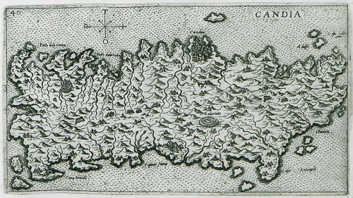 Map of Crete by Giuseppe Rosaccio, 1598