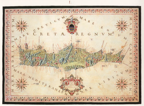 Map of Crete by Francesco Basilicata, 1618