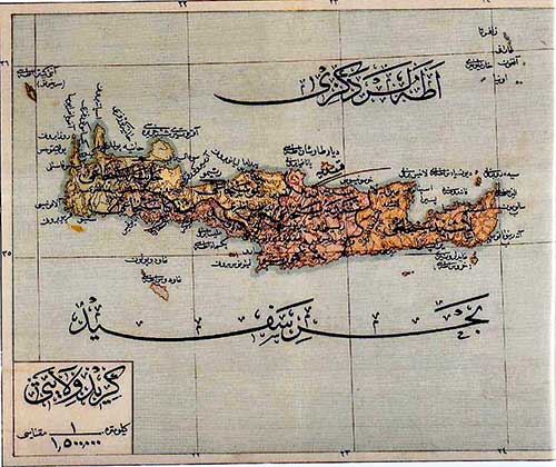 Turkish map Crete, 1907