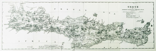 Map of Crete by Robert Pashley, 1837