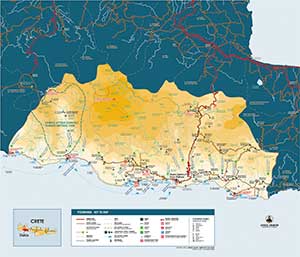 Map of the Sfakia region, southwest Crete: all villages