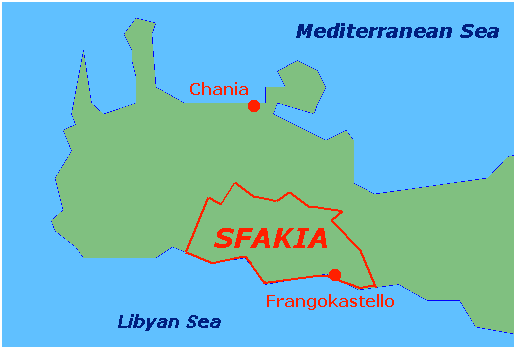 map Sfakia, Crete