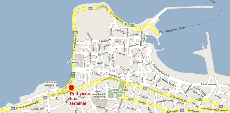 location of Chania bus station