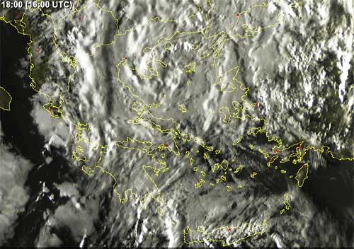 Cloud coverage Greece and Crete animated