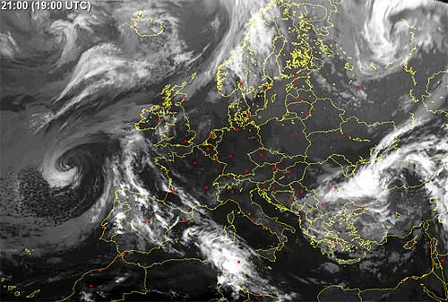 Cloud coverage Europe